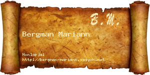 Bergman Mariann névjegykártya
